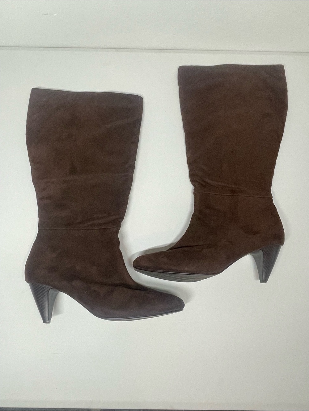 Women’s Comfortview Brown Faux Suede Boots Zip Up Comfort Shoes Size 11W